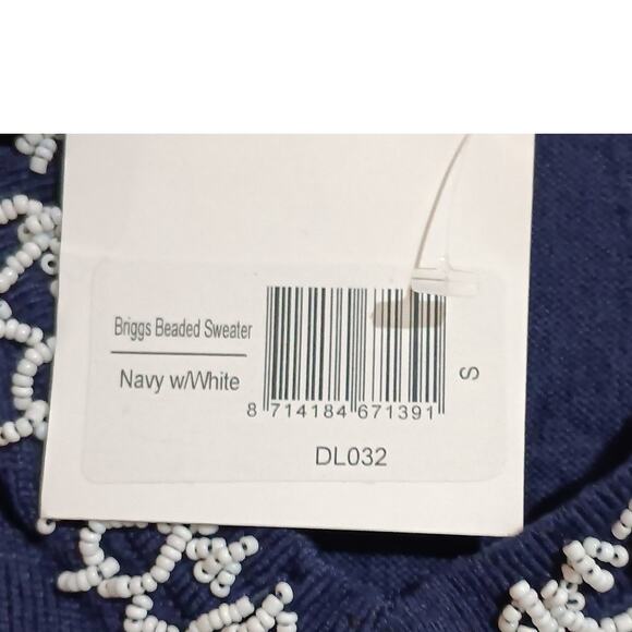 Duffield Lane Briggs Beaded Sweater Top Lightweight Small New - Picture 6 of 9
